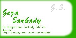 geza sarkady business card